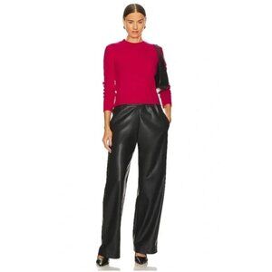 NWT Enza Cost Soft Vegan Leather Straight Leg Pull-On Pant Black Size 2 Medium